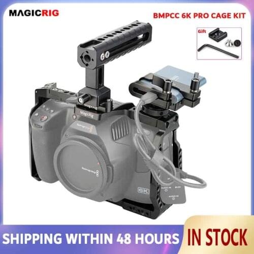 MAGICRIG BMPCC 6K Pro Cage Kit, For Blackmagic Design Pocket Cinema Camera 6K Pro With NATO Handle & NATO Rail & T5 SSD Mount