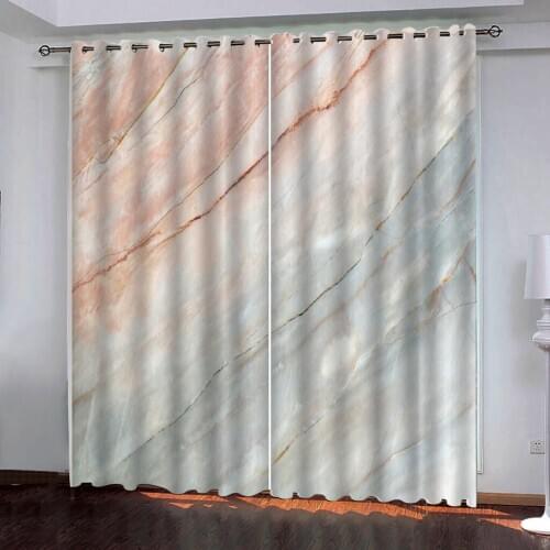 Beautiful fashion pink marble pattern Curtain Blackout Windows Curtains For Living room Balcony Wedding room Home decor