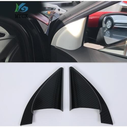 For Hyundai Kona Encino Kauai SUV 2018 2019 ABS Front Window Side Triangle Corner Cover Trim A Pillar Car Accessories styling