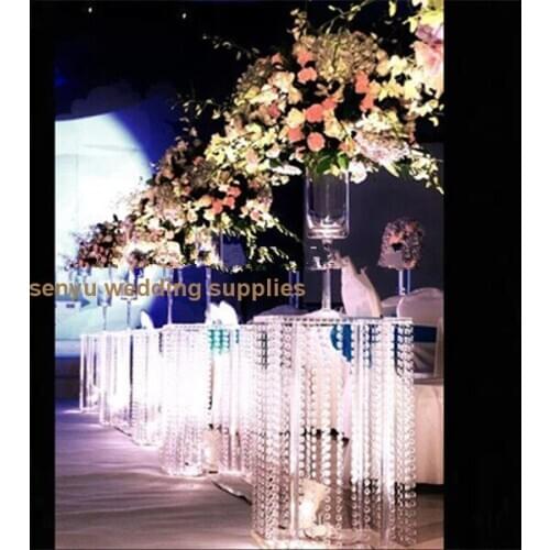 Square stand hangging crystal clear Wedding Crystal Centerpiece Stand/D30cm Flower Plate/wedding road lead/tall wedding pillars