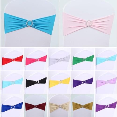 1pc Stretch Spandex Chair Covers Bands With Buckle For Wedding Party Banquet Hotel Office Meeting Decorations Wholesale Support