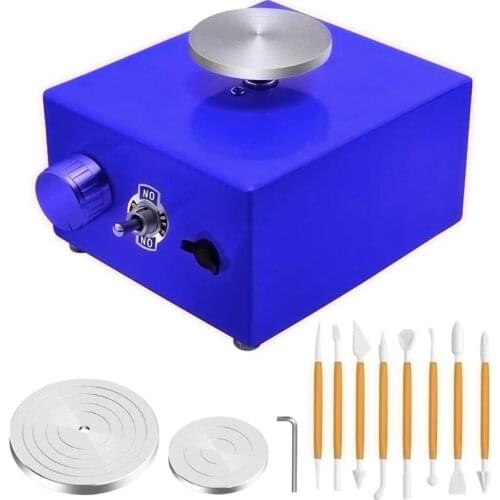 Mini Turntables Pottery Wheel, Pottery Machine Electric Pottery Wheel DIY Clay Tool with Tray for Ceramic Work EU Plug Retail