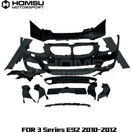 MT style FRP Unpainted Car Body Kit Front Rear Bumper Side Skirts Wheel Eyebrows Exhaust Pipes For BMW E92 2010-2012