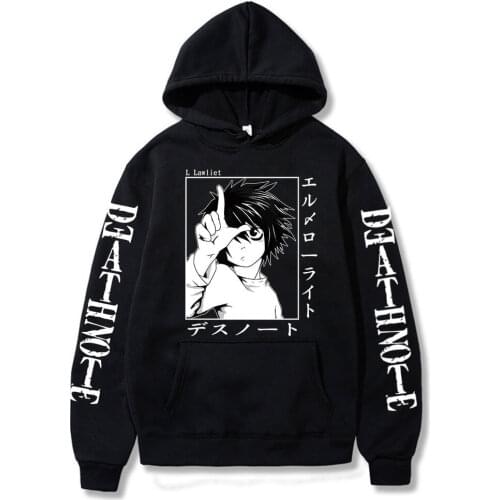 2021 Hot Death Note Hoodies Men Women Funny Japanese Anime Streetwear Harajuku Graphic Sweatshirts Unisex Tops Male
