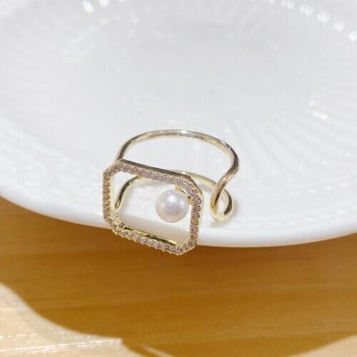 Delicate Korean Zircon Geometric Square Joker Rings For Women Girls Adjustable Mid Finger Knuckle Rings Jewelry Gifts