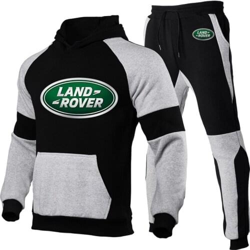 2021 New Land Rover Car Logo Men Clothing Sets Tracksuit 2 Piece Hoodies+Pants Mens Set Sports Suit Running Streetswear Jackets