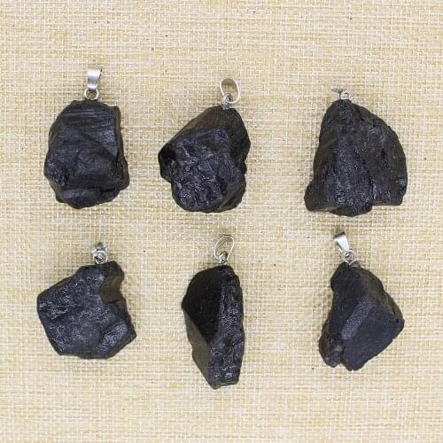 Wholesale! 6 necklaces, natural stone, black tourmaline, tourmaline, mineral repair, can be used to make DIY jewelry with pendan