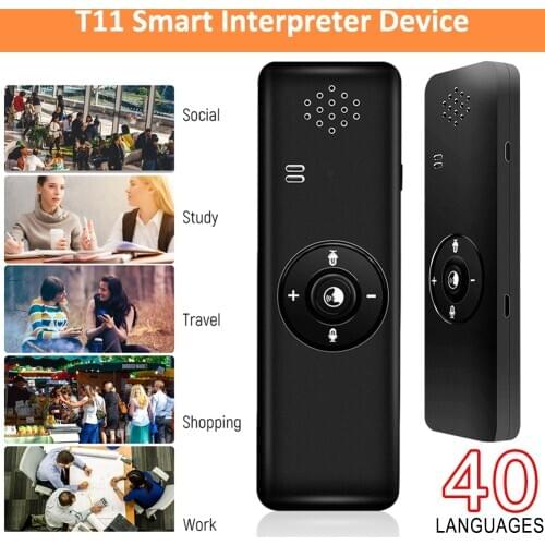Portable Smart Language Translator Device Real Time Handheld T11 Interpreter Support 40 Languages for Learning Travelling Busine