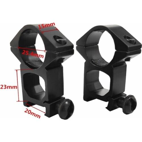 FIRECLUB 2 Pcs 25.4mm Rifle Scope Mount Ring Weaver 20mm Base Rail Air Rifle Hunting Dovetail Rail