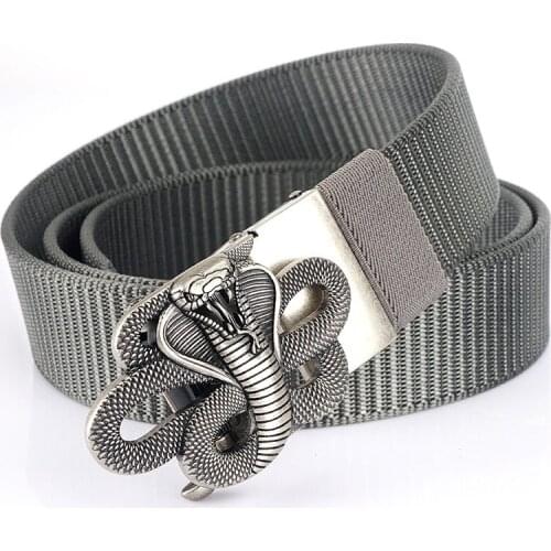 Toothless Automatic Buckle Belt Alloy Buckle Nylon Fashion Casual Youth Retro Belt Belt Wild Belt Belt Width Buckle Length Style