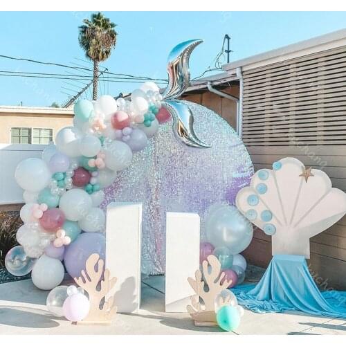105pcs Mermaid Party Decorations Mermaid Balloons Garland Arch Kit Latex Balloons Baby Shower 1st Birthday Party Supplies