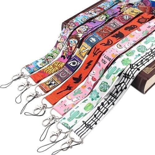 BH1145 Blinghero Cartoon Lanyard For keys Kawaii Sheep Note Cactus Pattern Card Phone Holder Neck Straps Hang Ropes Kids Gift