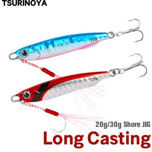 TSURINOYA Shore Fishing Metal Jig 20g 30g Long Casting Fishing Lure BAYONET Inshore Sea Fishing Hard Bait Bass Jigging Tackle