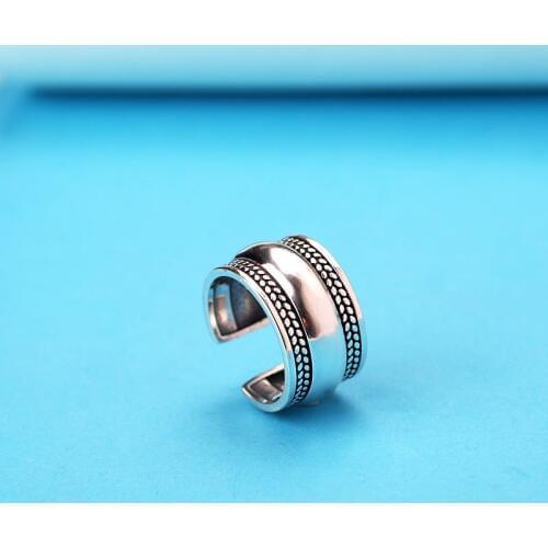 Vintage Silver Color Large Rings For Women Gift Adjustable Antique Rings Engagement Wedding Jewelry Anillos