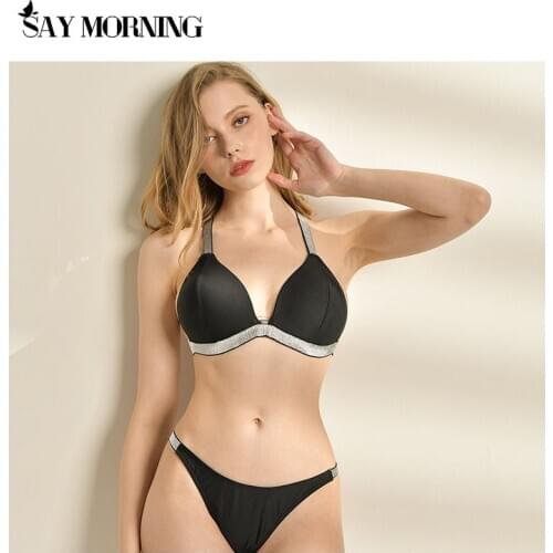 SAY MORNING NEW ARRIVAL Push up Swimsuit 2020 Backless Cross Strap Sexy Bikini Set Bathing Suit Female Summer Beach