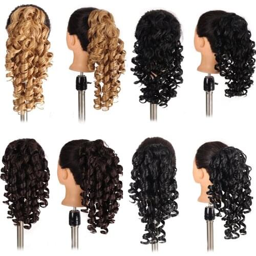 BUQI Drawstring Curly Clip In Hair Fake Ponytail Extensions Synthetic Fiber 14 Inch Hairpiece Hair Accessories For Women