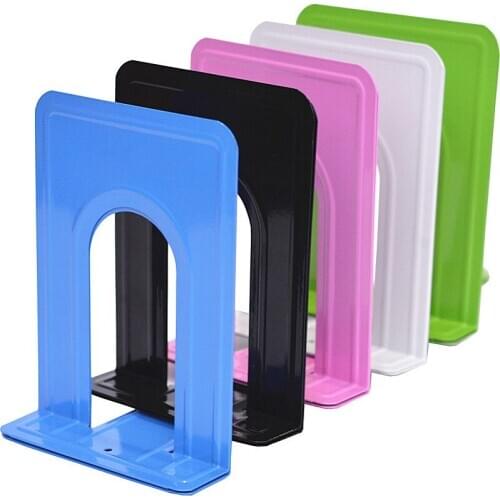 1 Pair of Simple Foldable Portable Metal Bookends Shelf Holder Home Library School Office Stationery Supply Desktop Storage