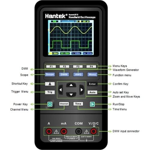 2D72 2D42 Handheld Digital Multimeter DC/AC/ GND Ammeter Volt Oscilloscope Test Meter Profession Multimetro With Color Screen