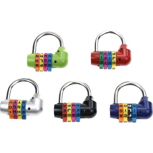 4 dial Letter Combination Password Padlock Zipper Bag Backpack Handbag Luggage Drawer Lock Security Password Lock Diary Password
