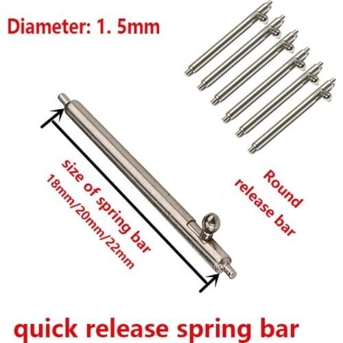4pcs Watch Bands Strap Spring Bars Pins For 18mm 20mm 22mm watchband diameter 1.5mm Quick Release Stainless Steel Spring Bars