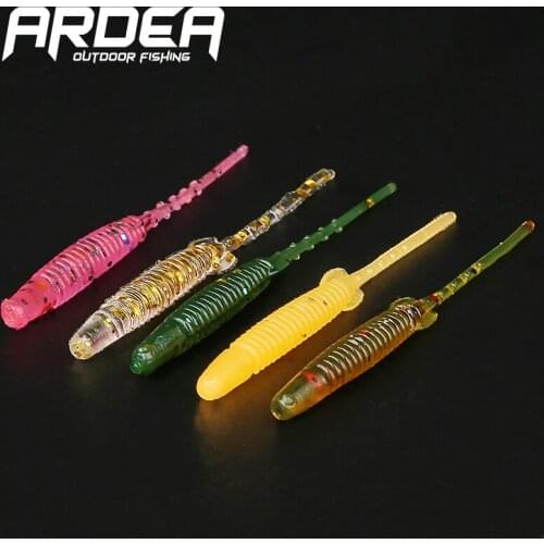 55mm0.5g Soft Mini Lure Artificial Silicone Bait 12pcs Worm Swimbait Wobbler Jigging Slow Shrimp Carp Bass Fishing Tackle