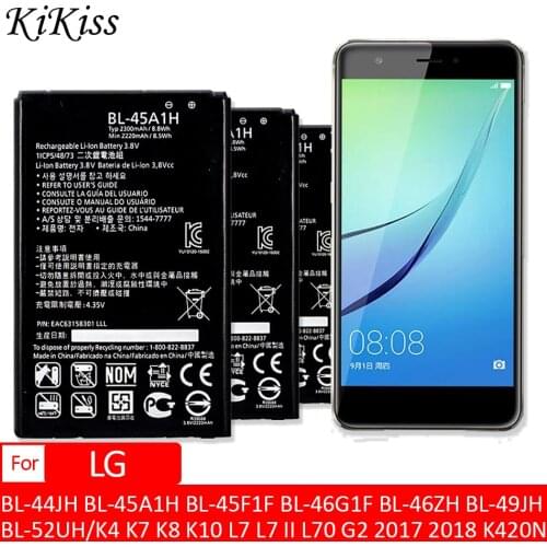 BL-44JH BL-45A1H BL-45F1F BL-46G1F BL-46ZH BL-49JH BL-52UH BL 59JH Battery For LG K4 K7 K8 K10 L7 L7 II L70 G2 2017 2018 K420N