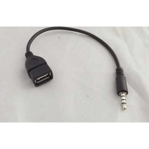 10pcs 3.5mm Male AUX Audio Plug To USB 2.0 Female Converter Cable Cord Car MP3 18cm