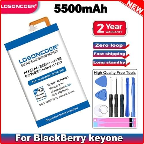 5500mAh TLP034E1 Battery BAT-63108-003 for BlackBerry keyone / alcatel DK70 DTEK70 Built-in Li-ion bateria Li-Polymer Batteries