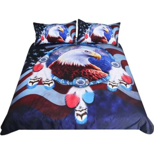 Free shipping 3d printing animal hawk eagle pug dachshund dog horse bedding set 1pc duvet cover&2pcs pillow cases home textile