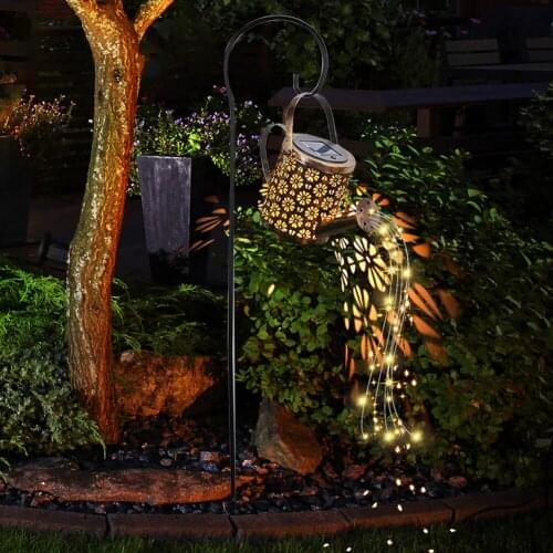 Kettle Shower Solar Lamp Hollow Wrought Iron Solar Light Outdoor Waterproof Courtyard Landscape Garden Decoration Lighting Lamp
