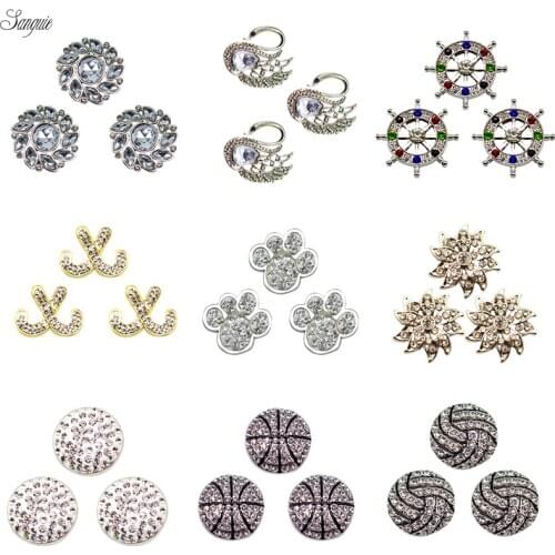 For 18mm Ginger Snaps Button Necklace pendant Bracelet Jewelry metal snap Enamel swan Snap Button dogs paw rhinestone Hot Sale