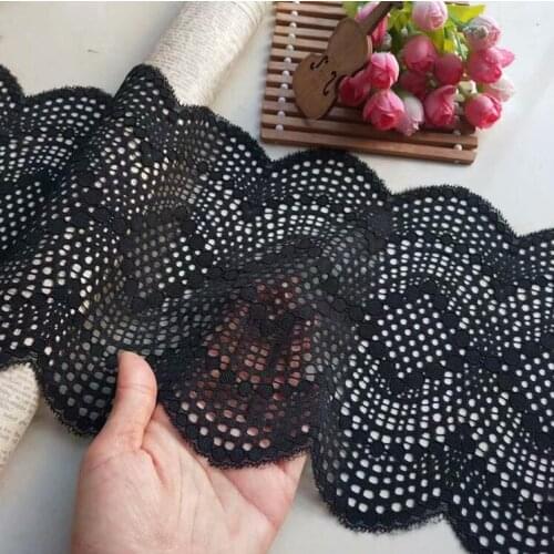 1 Meter Bakck Elastic Lace Trim Stretch Lace Fabric For Bra Underwear Clothing Lingeire Sewing Appliques 19cm