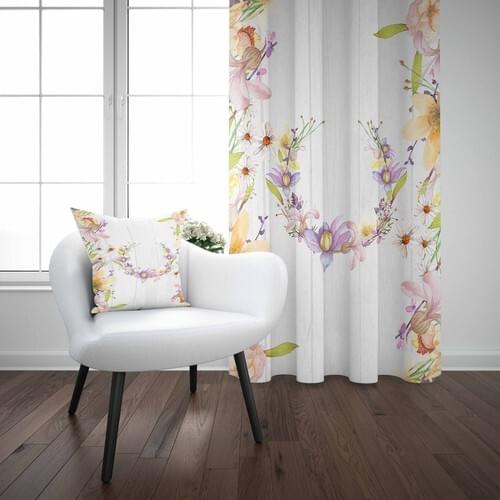 Else Colorful Flowers 3D Decorative Modern Backdrop Curtain-140Cm x 270Cm