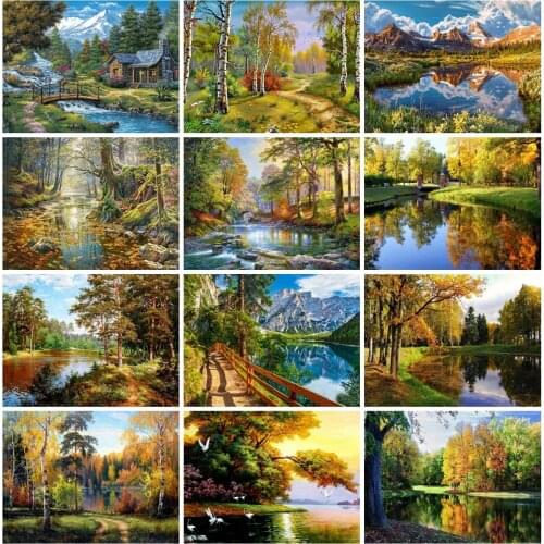 EverShine Mountain DIY 5D Diamond Painting Landscape Cross Stitch Diamond Mosaic Lake Rhinestones Art New Arrivals Home Decor