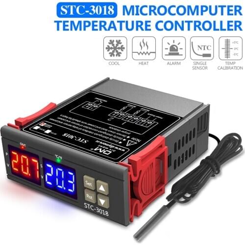 STC-3018 110V 220V Thermostat Temperature Controller Digital Display Thermoregulator Heating Cooling for Incubator Instrument