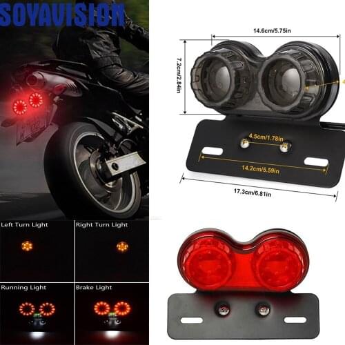 Motorcycle RED Brake Tail Rear Light Bulb for Harley Bobber Cafe Racer Custom 12V Motorbike Turn Signal Brake Lights