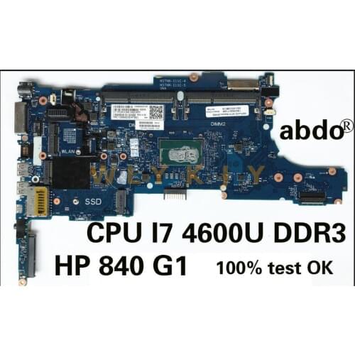For HP 840 G1 6050A2560201-MB-A02 730810-601 730810-001 laptop motherboard CPU I7 4600U 4510U DDR3 100% Test OK
