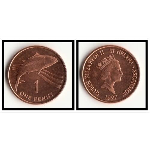 St. Helena and Ascension 1penny 1997 Edition Coins Africa New Original Coin Unc Collectible Real Rare Commemorative