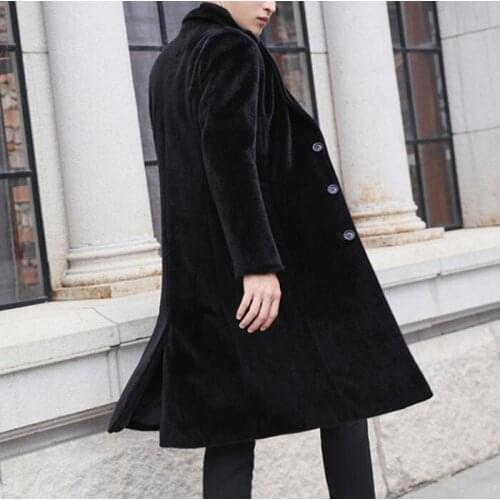 Black fur leather jacket mens warm faux mink fur leather coat men loose single-breasted jackets winter autumn thicken fashion
