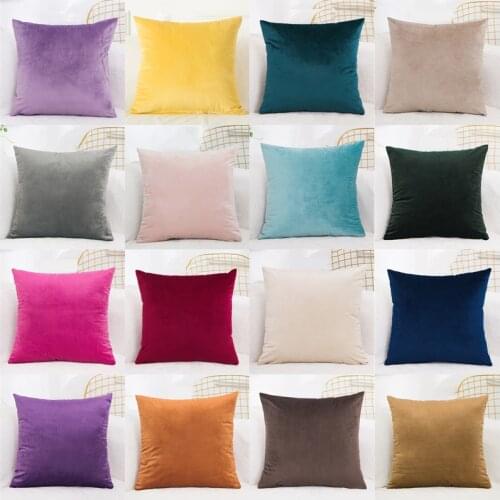 Cushion Cover Soft Velvet Cushion Covers Home Decor for Sofa Seat Chair Car Pillowcase Pink Beige Pillow Covers