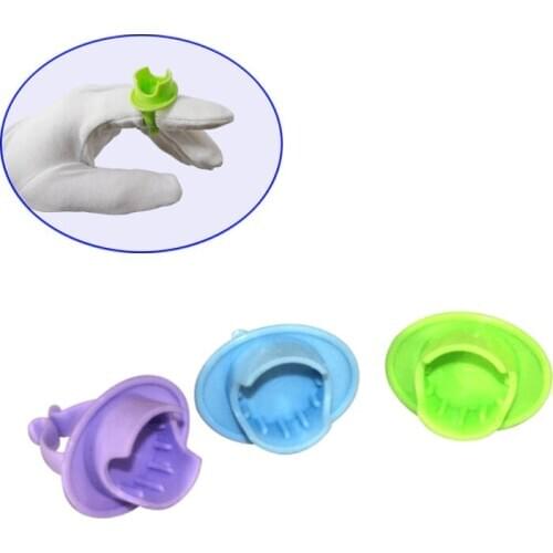 15 Pieces Dental Mixing Bowl Cup Tray Finger-ring Type Dappen Dish Handy Tool Endo (Random Color)