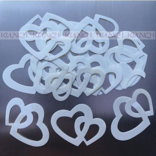 250pcs/420pcs 32*23mm Hollow Heart Bicentric Loose Sequin Paillette Sewing,Wedding Craft,Women Kids DIY Garment Accessory Cream