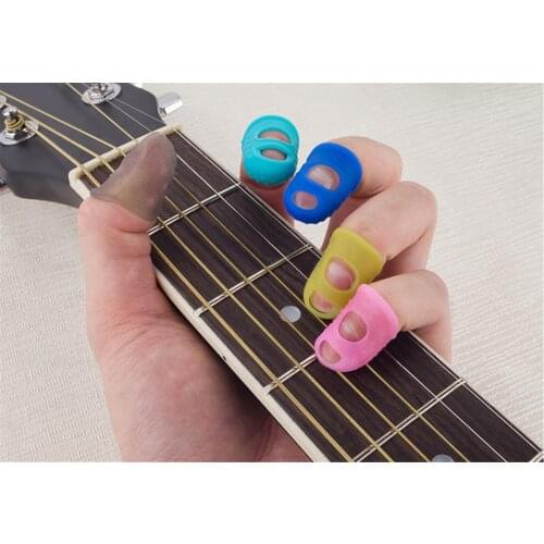 Guitar fingertips set 4PCS silicone finger protection ukulele guitar finger sleeve protective cover beginner practice string