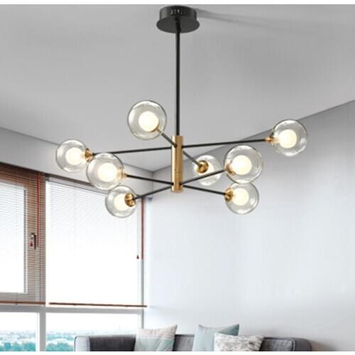 Nordic creative atmospheric chandelier modern minimalist living room lamps glass ball dining room restaurant chandelier