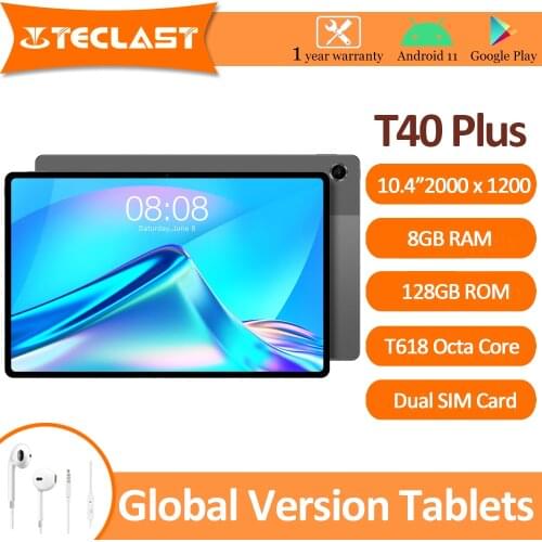 Newest Teclast T40 PLUS Android 11 Tablets 10.4 Inch 8GB RAM 128GB ROM 2000x1200 UNISOC T618 Octa Core 4G Network Wifi Tablet PC