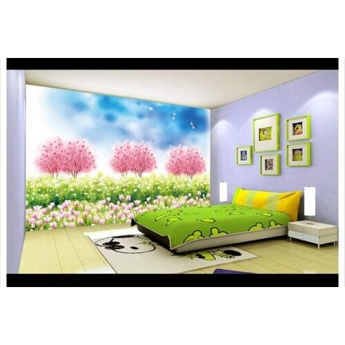 Customzed 3d wallpaper 3d kids wallpaper Watercolor fantasy background wall decoration painting