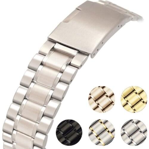 18mm 20mm 22mm 24mm Universal Replacement Stainless Steel Watch Strap Men and Women Watch Band Solid Metal Watch Belt