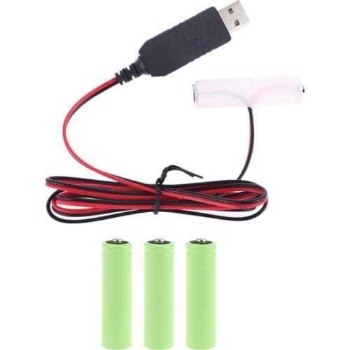 LR6 AA Battery Eliminator USB Power Supply Cable Replace 1-4pcs 1.5V AA Battery