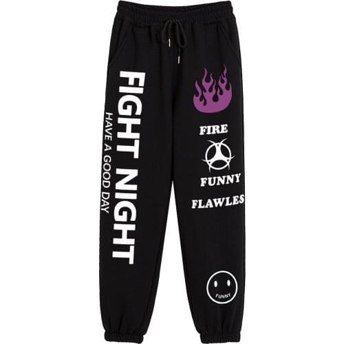Ulzzang Cotton Sports Pants Female Street Leisure Vintage Pastel Harem Pants XXL Autumn Women Sweatpants Graphic Print Trousers