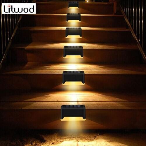 New Solar Stair Step Light Outdoor Waterproof Garden Decoration Landscape Railing Led Lamp Built in Battery Running Time 8 Hours